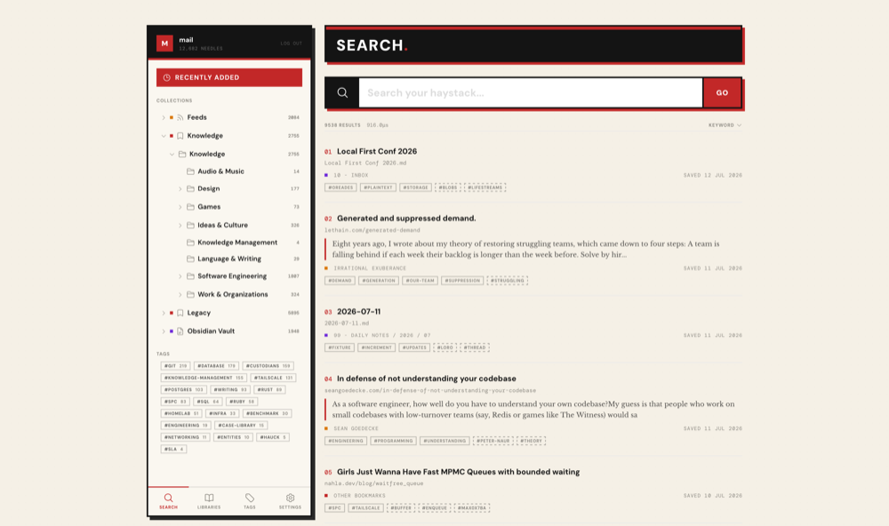 Sloan bookmark search and archive